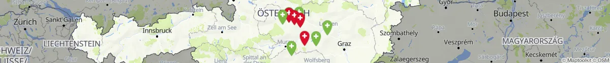 Kartenansicht für Apotheken-Notdienste in der Nähe von Hohentauern (Murtal, Steiermark)